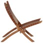 vidaXL Silla de relax plegable cuero auténtico marrón vidaXL Silla de relax plegable cuero auténtico marrón