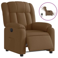 vidaXL Sillón reclinable eléctrico de tela marrón