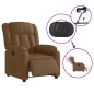 vidaXL Sillón reclinable eléctrico de tela marrón vidaXL Sillón reclinable eléctrico de tela marrón