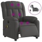 vidaXL Sillón reclinable de masaje eléctrico tela gris oscuro