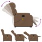 vidaXL Silla de masaje reclinable de pie de tela marrón