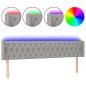 vidaXL Cabecero con LED de tela gris claro 183x16x78/88 cm vidaXL Cabecero con LED de tela gris claro 183x16x78/88 cm