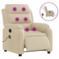 vidaXL Sillón reclinable de masaje eléctrico tela color crema vidaXL Sillón reclinable de masaje eléctrico tela color crema