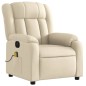 vidaXL Sillón reclinable de masaje eléctrico tela color crema vidaXL Sillón reclinable de masaje eléctrico tela color crema
