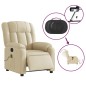 vidaXL Sillón reclinable de masaje eléctrico tela color crema vidaXL Sillón reclinable de masaje eléctrico tela color crema