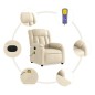 vidaXL Sillón reclinable de masaje eléctrico tela color crema vidaXL Sillón reclinable de masaje eléctrico tela color crema