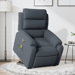 vidaXL Sillón reclinable de masaje elevable terciopelo gris oscuro