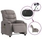 vidaXL Sillón reclinable de masaje eléctrico tela gris taupe vidaXL Sillón reclinable de masaje eléctrico tela gris taupe