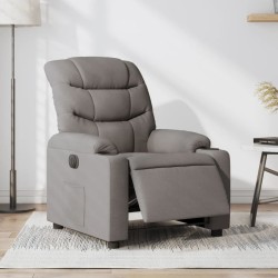 vidaXL Sillón reclinable eléctrico tela gris taupé