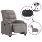 vidaXL Sillón reclinable eléctrico tela gris taupé vidaXL Sillón reclinable eléctrico tela gris taupé