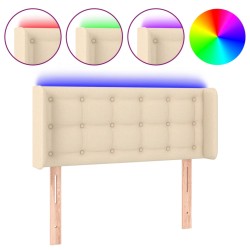 vidaXL Cabecero con LED de tela crema 83x16x78/88 cm
