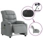 vidaXL Sillón reclinable de masaje eléctrico tela gris claro vidaXL Sillón reclinable de masaje eléctrico tela gris claro