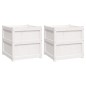 vidaXL Jardineras de exterior 2 unidades madera maciza de pino blanco vidaXL Jardineras de exterior 2 unidades madera maciza de pino blanco