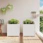 vidaXL Jardineras de exterior 2 unidades madera maciza de pino blanco vidaXL Jardineras de exterior 2 unidades madera maciza de pino blanco