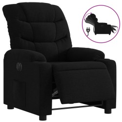 vidaXL Sillón reclinable eléctrico de tela negro