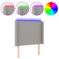 vidaXL Cabecero con LED de tela gris claro 103x16x118/128 cm vidaXL Cabecero con LED de tela gris claro 103x16x118/128 cm