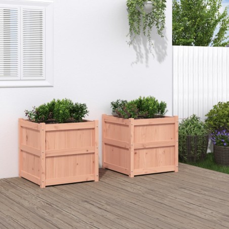 vidaXL Jardineras de jardín 2 unidades madera maciza Douglas