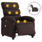 vidaXL Sillón reclinable de masaje eléctrico tela marrón oscuro vidaXL Sillón reclinable de masaje eléctrico tela marrón oscuro