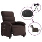 vidaXL Sillón reclinable de masaje eléctrico tela marrón oscuro vidaXL Sillón reclinable de masaje eléctrico tela marrón oscuro