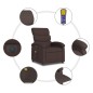 vidaXL Sillón reclinable de masaje eléctrico tela marrón oscuro vidaXL Sillón reclinable de masaje eléctrico tela marrón oscuro