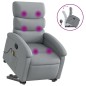 vidaXL Sillón de masaje reclinable de pie de tela gris claro vidaXL Sillón de masaje reclinable de pie de tela gris claro