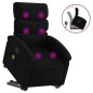 vidaXL Sillón reclinable de masaje elevable tela negro vidaXL Sillón reclinable de masaje elevable tela negro