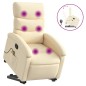 vidaXL Silla de masaje reclinable de pie de tela color crema vidaXL Silla de masaje reclinable de pie de tela color crema