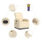 vidaXL Silla de masaje reclinable de pie de tela color crema vidaXL Silla de masaje reclinable de pie de tela color crema