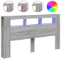 vidaXL Cabecero LED madera ingeniería gris Sonoma 180x18,5x103,5 cm vidaXL Cabecero LED madera ingeniería gris Sonoma 180x18,5x103,5 cm