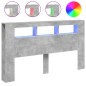 vidaXL Cabecero LED madera ingeniería gris hormigón 180x18,5x103,5 cm vidaXL Cabecero LED madera ingeniería gris hormigón 180x18,5x103,5 cm