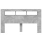 vidaXL Cabecero LED madera ingeniería gris hormigón 180x18,5x103,5 cm vidaXL Cabecero LED madera ingeniería gris hormigón 180x18,5x103,5 cm