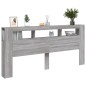 vidaXL Cabecero LED madera ingeniería gris Sonoma 220x18,5x103,5 cm vidaXL Cabecero LED madera ingeniería gris Sonoma 220x18,5x103,5 cm