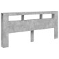vidaXL Cabecero LED madera ingeniería gris hormigón 220x18,5x103,5 cm vidaXL Cabecero LED madera ingeniería gris hormigón 220x18,5x103,5 cm