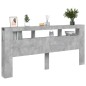 vidaXL Cabecero LED madera ingeniería gris hormigón 220x18,5x103,5 cm vidaXL Cabecero LED madera ingeniería gris hormigón 220x18,5x103,5 cm