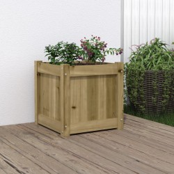 vidaXL Jardinera madera maciza de pino impregnada 40x40x40 cm