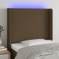 vidaXL Cabecero con LED de tela marrón oscuro 83x16x118/128 cm