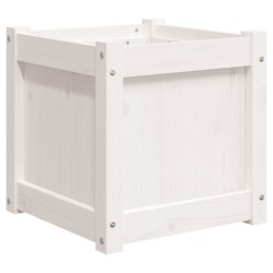 vidaXL Jardinera madera maciza de pino blanco 40x40x40 cm
