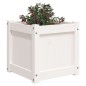 vidaXL Jardinera madera maciza de pino blanco 40x40x40 cm vidaXL Jardinera madera maciza de pino blanco 40x40x40 cm