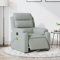 vidaXL Sillón reclinable de masaje eléctrico terciopelo gris claro