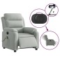 vidaXL Sillón reclinable de masaje eléctrico terciopelo gris claro vidaXL Sillón reclinable de masaje eléctrico terciopelo gris claro