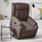 vidaXL Sillón reclinable elevable eléctrico de cuero sintético marrón vidaXL Sillón reclinable elevable eléctrico de cuero sintético marrón