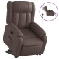 vidaXL Sillón reclinable elevable eléctrico de cuero sintético marrón vidaXL Sillón reclinable elevable eléctrico de cuero sintético marrón
