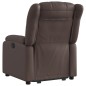 vidaXL Sillón reclinable elevable eléctrico de cuero sintético marrón vidaXL Sillón reclinable elevable eléctrico de cuero sintético marrón