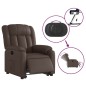 vidaXL Sillón reclinable elevable eléctrico de cuero sintético marrón vidaXL Sillón reclinable elevable eléctrico de cuero sintético marrón