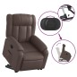 vidaXL Sillón reclinable elevable eléctrico de cuero sintético marrón vidaXL Sillón reclinable elevable eléctrico de cuero sintético marrón