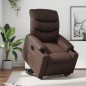 vidaXL Sillón reclinable elevable eléctrico de cuero sintético marrón vidaXL Sillón reclinable elevable eléctrico de cuero sintético marrón