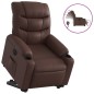 vidaXL Sillón reclinable elevable eléctrico de cuero sintético marrón vidaXL Sillón reclinable elevable eléctrico de cuero sintético marrón