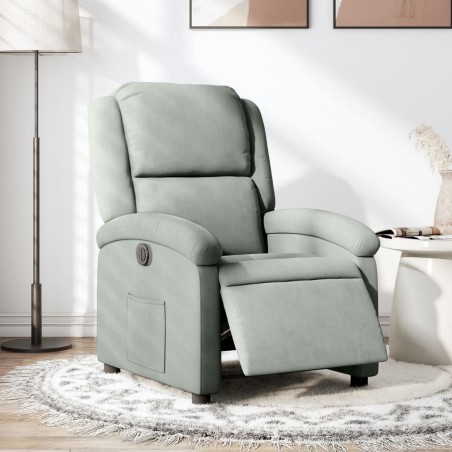 vidaXL Sillón reclinable eléctrico de terciopelo gris claro