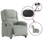 vidaXL Sillón reclinable eléctrico de terciopelo gris claro vidaXL Sillón reclinable eléctrico de terciopelo gris claro