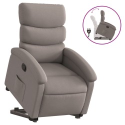 vidaXL Sillón reclinable elevable tela gris taupe